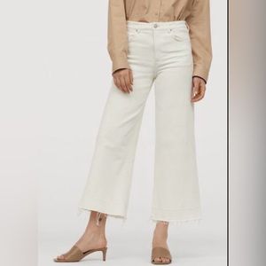 H&M High Waist Off White Culotte Jeans